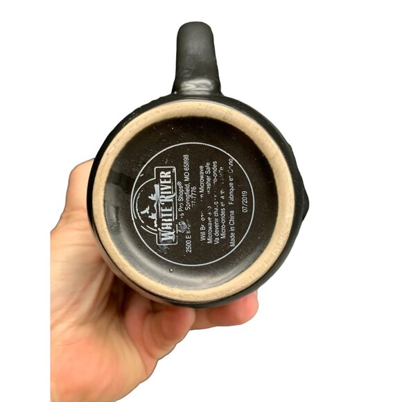 Bass Pro Shops Cabin Mug 12 Oz Black White Green Outdoors Camping Mountains - Picture 2 of 8